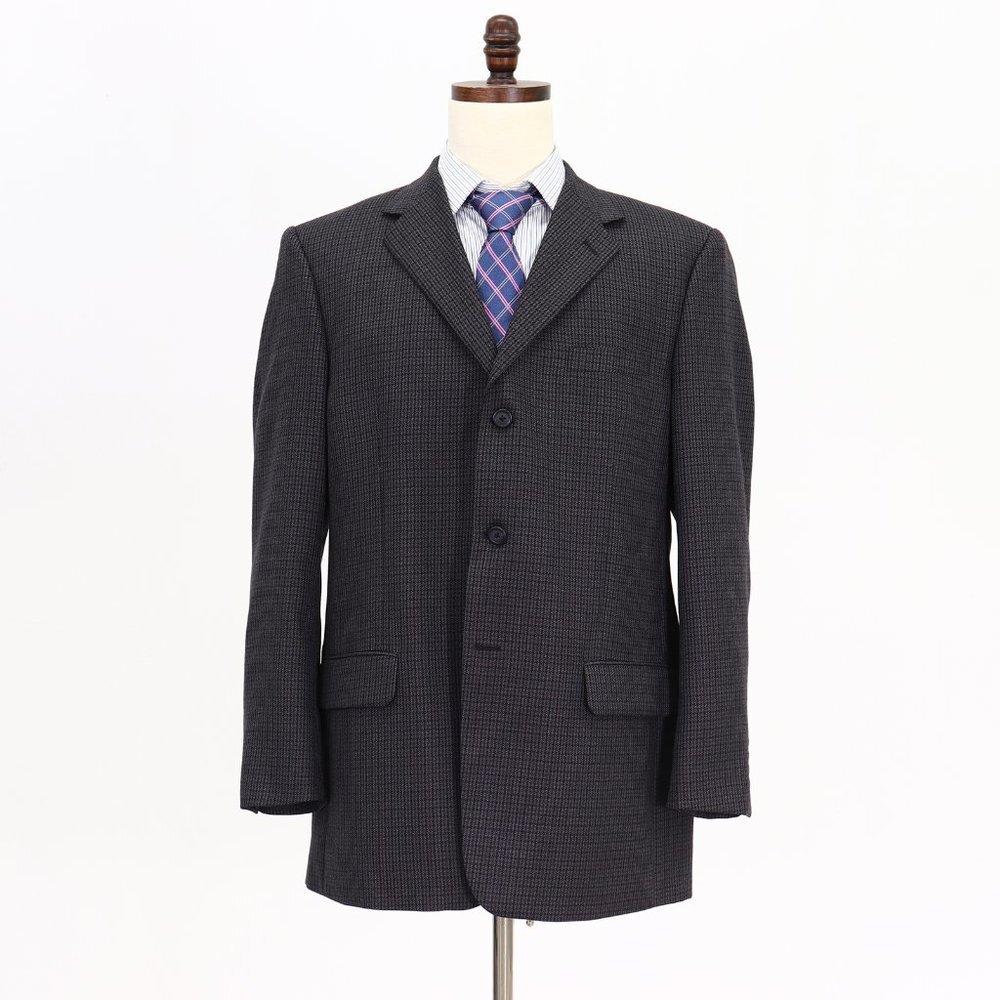 Linea Uomo 44L Navy Check 3-Button Sport Coat Blazer Jacket O897